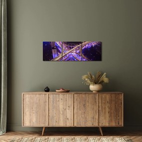 Egy kép egy nagy kereszteződésről éjjel (órával) (90x30 cm)