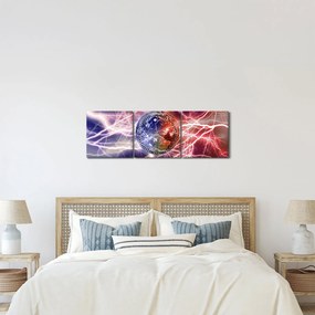 Kép - Földgolyó az áram alatt (órával) (90x30 cm)