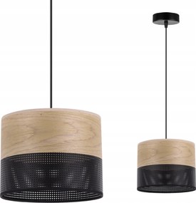 Mennyezeti Lámpa Függeszték Csillár Szimpla Loft Furnér Tölgy Arany 20CM