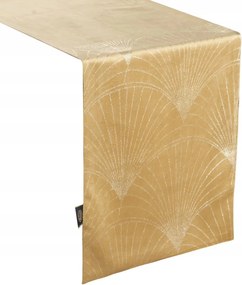 BLINK-14 dekoratív futó/asztali dísz 35x180 Eurofirany mézes színű, legyező mintás