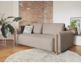 Világosbarna kordbársony kinyitható-tárolóhelyes kanapé 244 cm Arcadova – ELTAP