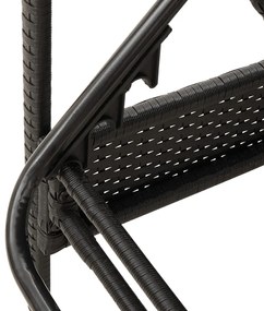 Napozóágy Párnával Fekete 63x200x81 cm Poli Rattan