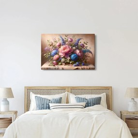 Kép - Asztal tele virágokkal (90x60 cm)