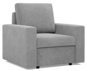 Zeus fotel, egyenes kartámasz, kordbársony, hab töltet, szürke