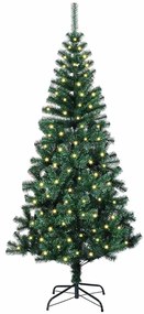 Műkarácsonyfa dekoratív vonós lámpákkal Zöld 120cm PVC