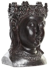 Antikolt sötét szürke Buddha fej kaspó 20,5x20x30 cm