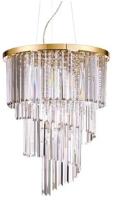 Ideal Lux - Kristály csillár zsinóron CARLTON 12xE14/40W/230V átm. 50 cm arany