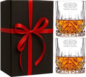 2 db-os whiskys pohár szett kristály gravírozással Ajándék Születésnap Évforduló