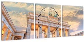 Kép - Brandenburgi kapu, Berlin, Németország (órával) (90x30 cm)