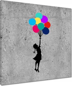 Vászonkép 60x60 Banksy Szivárványos elragadtatás