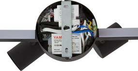 Modern fekete 6 égős GU10 50mm mennyezeti spotlámpa háttérvilágítással és 3 állású kapcsolóval - Back Up