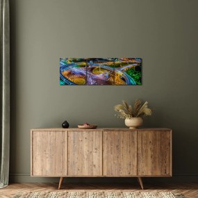 Kép - éjszakai panoráma (órával) (90x30 cm)