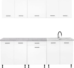 Primo 220 konyhabútor fehér, chromix munkalappal