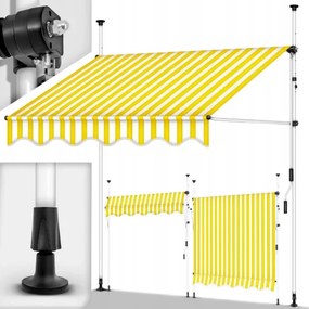 tillvex Napellenző erkélyre sárga/fehér 350 cm