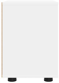 vidaXL Éjjeli asztal fiókkal Fehér 30,5 x 30 x 43 cm Faanyag