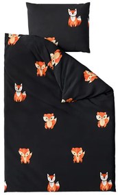FOXES fekete mikroszálas ágyneműhuzat Ágyneműhuzat mérete: 2 db 70 x 80 cm | 160 x 200 cm