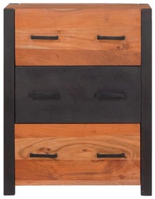 Széf fiókkal 3 pcs Barna 110 x 30 x 75 cm Tömör akácfa