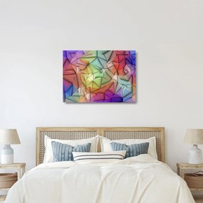 Kép - Sokszögű absztrakció (üvegen) (70x50 cm)