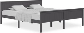 vidaXL szürke tömör fenyőfa ágykeret 200 x 200 cm