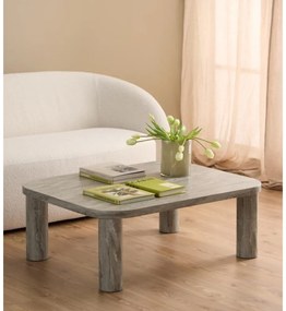 Világosszürke dohányzóasztal márvány dekorral 75x100 cm Solano – Actona