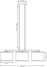 Emibig modern függeszték eco barna fekete emi1657/3