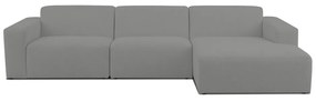 Szürke buklé sarokkanapé (jobb oldali) Roxy – Scandic