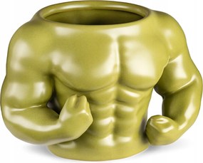 Izomerősítő bögre edzőterem izom Zöld Hulk matt kerámia