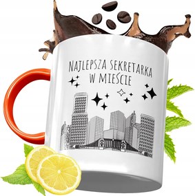 Narancssárga Bögre Titkárnőnek Ajándék fényképes nyomattal