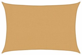 homokszínű négyszögletű HDPE napvitorla 160 g/m² 3x4 m