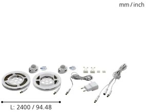 Eglo 97029 - 2x LED szalag mozgásérzékelővel PIDIO 2xLED/36x0,1W/230V 2,4m
