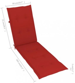 piros nyugágypárna (75+105) x 50 x 4 cm