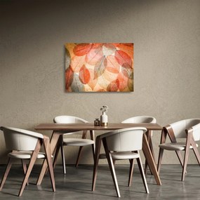 Festett őszi levelek képe (üvegen) (70x50 cm)