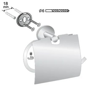 BISK Erga FOR YOU, WC papír tartó fedővel, matt fekete, ERG-08256