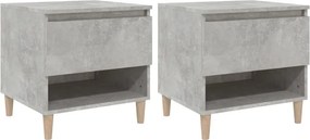 vidaXL 2 db betonszürke szerelt fa éjjeliszekrény 50x 46 x 50 cm