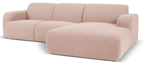 Rózsaszín buklé sarokkanapé (jobb oldali) Molino – Micadoni Home