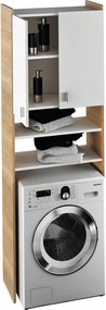 Mosógép szekrény, sonoma tölgyfa/fehér, NATALI