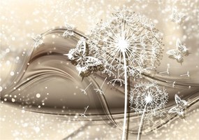 Fotótapéta pitypang pillangókkal vinil 254x184 finom és könnyű motívum +ragasztó