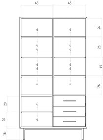 Natúr színű tölgyfa könyvespolc 97x176 cm Abies – The Beds