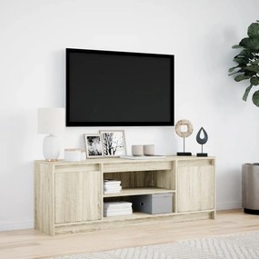 sonoma tölgy színű szerelt fa LED-es TV-szekrény 139,5x34x50 cm