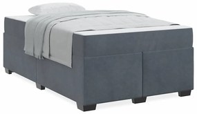 Ágykeret matraccal matracmal Sötétszürke 120 x 200 cm Bársony