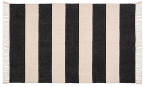 Kasi fekete-bézs újrahasznosított pamut fürdőszobai kilépő, 50 x 80 cm - Wenko