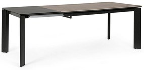 OMINA design bővíthető kerámia étkezőasztal - 140-200/160-220cm - szürke/fekete