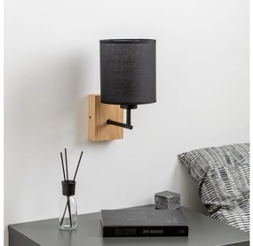 Brilagi Brilagi - Fali lĂĄmpa NUBILA WOOD 1xE27/25W/230V tölgy/fekete BG1561N
