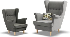 Uszak Mini fotel, fonott, fekete