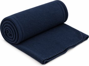 Kétoldalas fleece takaró MELVIRA, tengerészkék Méret: 150 x 200 cm
