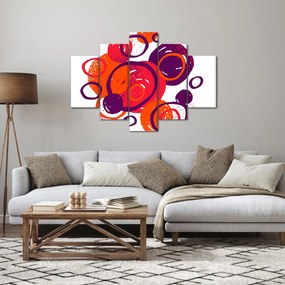 Kép - Motívum körökkel meleg színekben (150x105 cm)