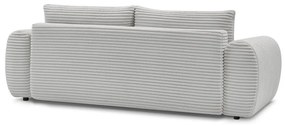 Világosszürke kordbársony kinyitható kanapé 257 cm Lucien – Bobochic Paris