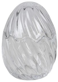 Tojás alakú üveg húsvéti bonbonier 9x12 cm