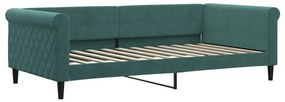 sötétzöld kihúzható bársony heverő 100 x 200 cm