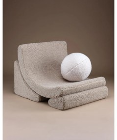 Világosbarna buklé gyerek fotel Moon – Wigiwama